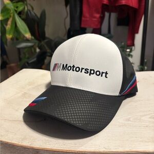 BMW M Motorsport Hat Cap Black White Adjustable Strapback Cars Racing